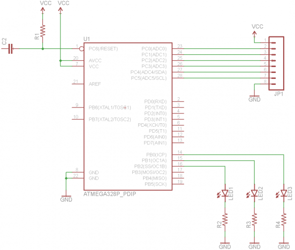 Wiring the ATmega circuit